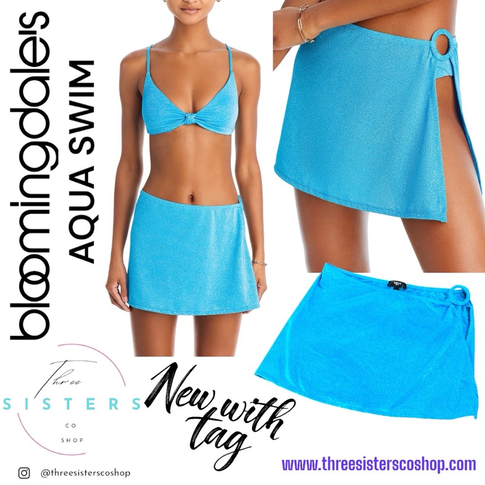 Aqua Swim Wrap Skirt Cover Up Skirt Medium New with tags Bloomingdale’s
